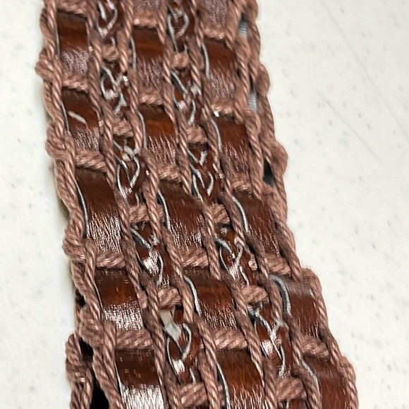 Brown Braided Wide Belt - Picture 10 of 14